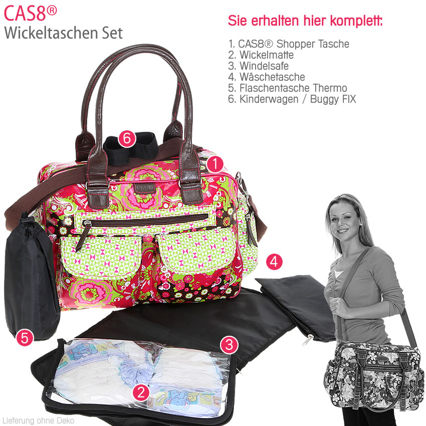 Elephant Wickeltasche Set 6-teilig - Crinkle Nylon Mit Zubehör