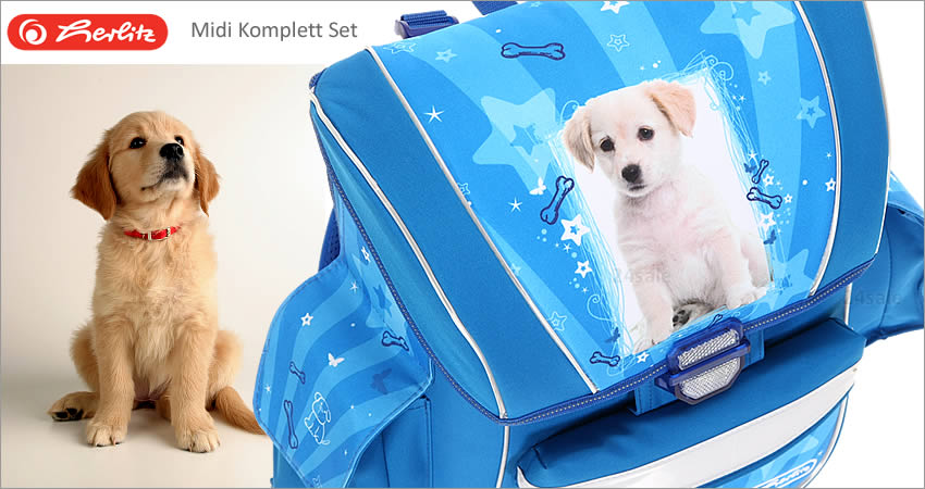 7 T Set HERLITZ MIDI Pretty Pets Dog Schulranzen Ranzen Hunde BLAU eBay