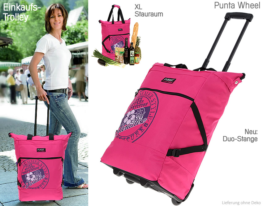 PUNTA Wheel Einkaufstrolley 35L - Faltbarer Einkaufsroller Mit Thermo-Kühltasche