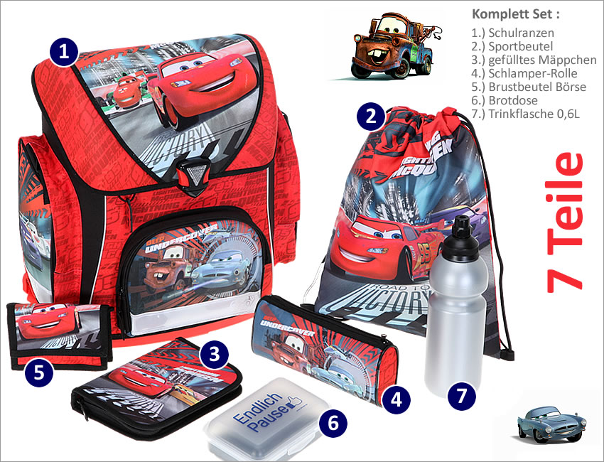 Pokemon Pikachu Schulranzen Set 7-teilig | Komplett Set Für Schulanfang