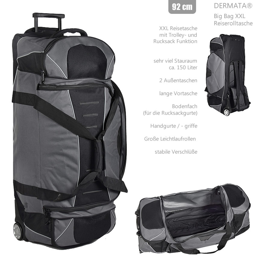 Trolley Big Bag xxl 92 tauchtrolley roule cendres voyage trolley gris 3457ny tsagurt