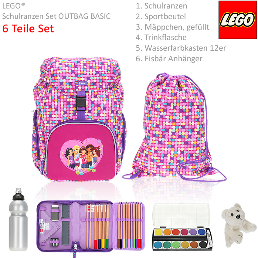 Lego Schulranzen Outbag Friends Confetti 3 tlg.